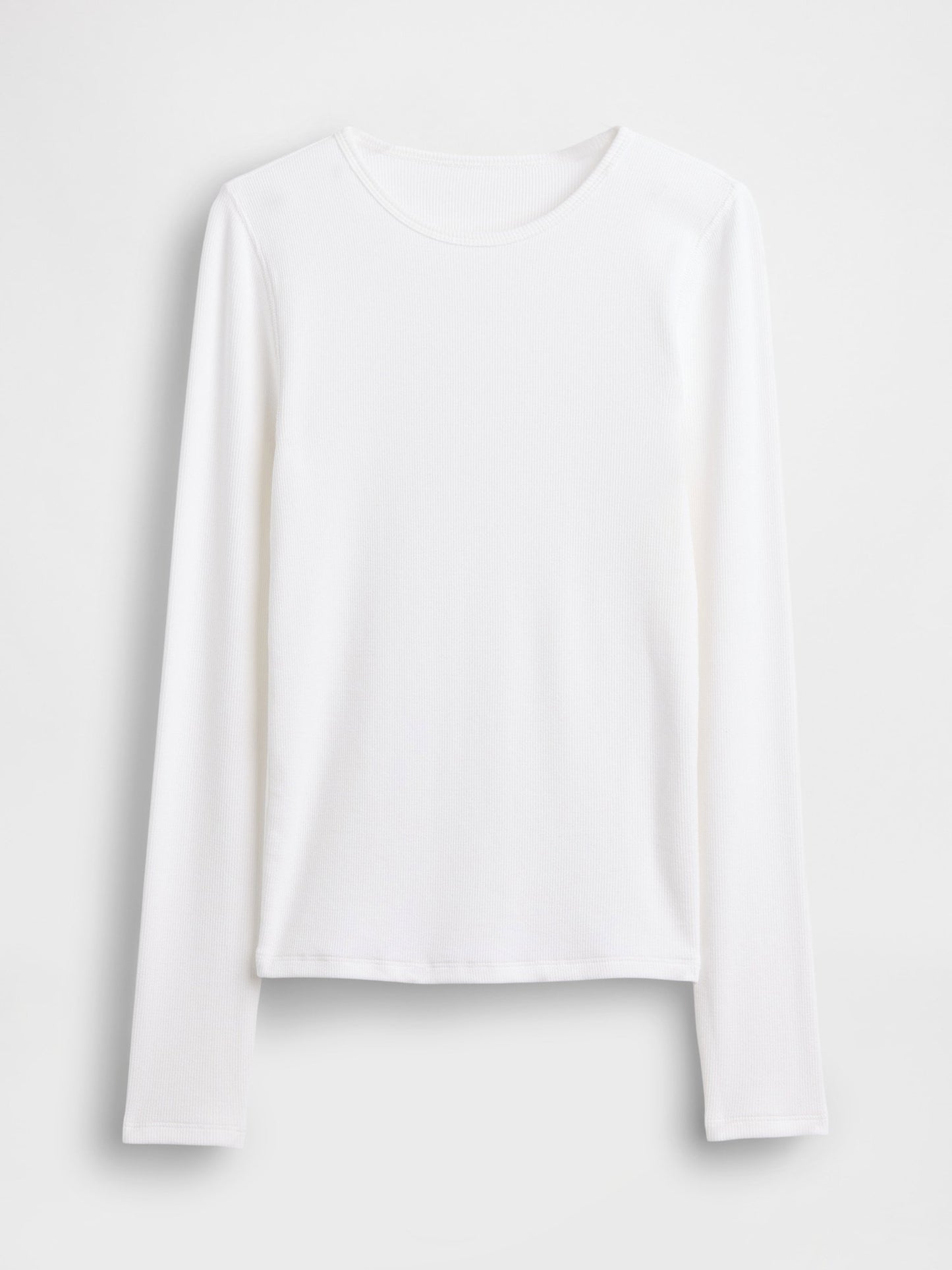 Beyaz Modern Fitilli T-shirt