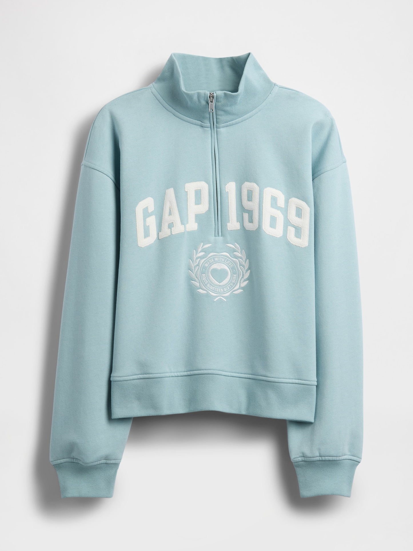 Açık Mavi Vintagesoft 1969 Logo Yarım Fermuarlı Sweatshirt