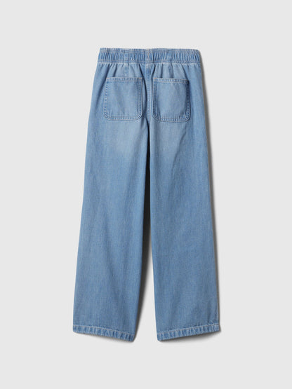 Açık Mavi Easy Wide Leg Jean Pantolon