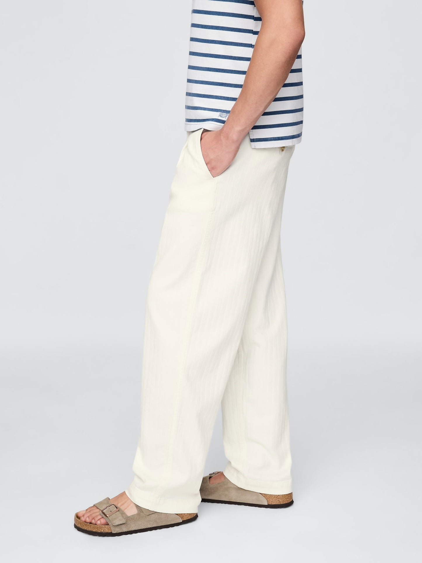 Kırık Beyaz Gap × Dôen Pileli Denim Pantolon