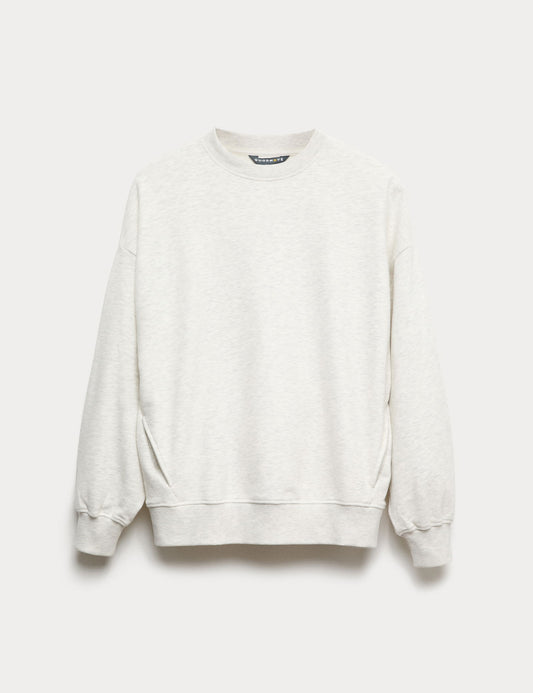 Goodmove Pamuk Karışımlı Yuvarlak Yaka Oversize Sweatshirt