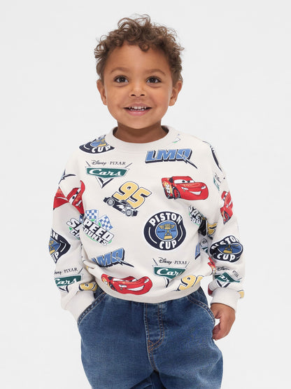 Kırık Beyaz Gap × Disney Vintage Cars Grafik Baskılı Sweatshirt