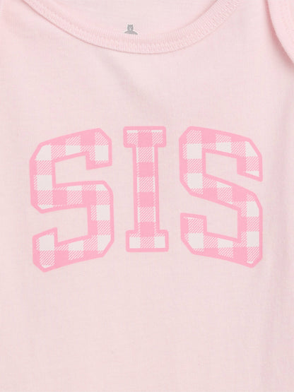 Açık Pembe Grafik Baskılı Bodysuit