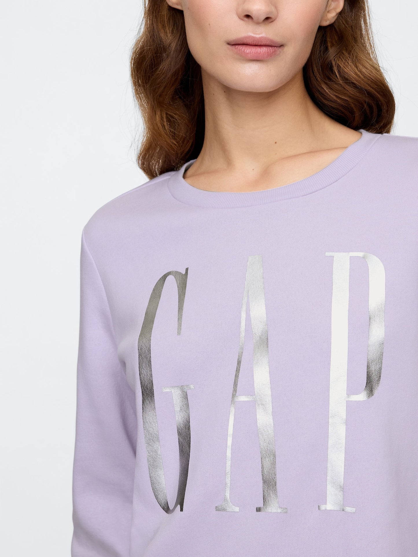 Lila Gap Logo Relaxed Fleece Sweatshirt