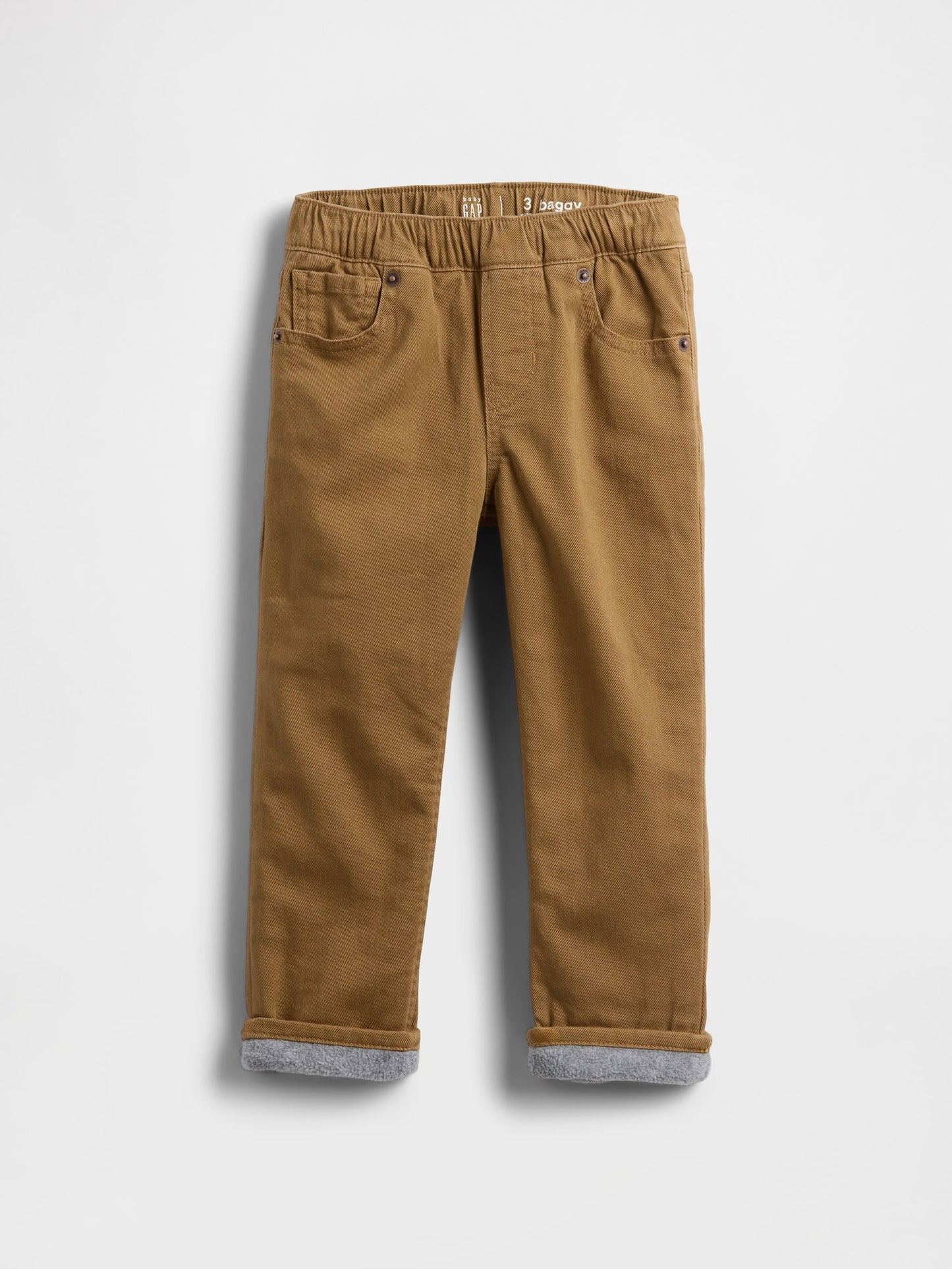 Açık Kahverengi Cozy-lined Baggy Jean Pantolon