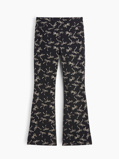 Siyah Stretch Jersey Flare Tayt