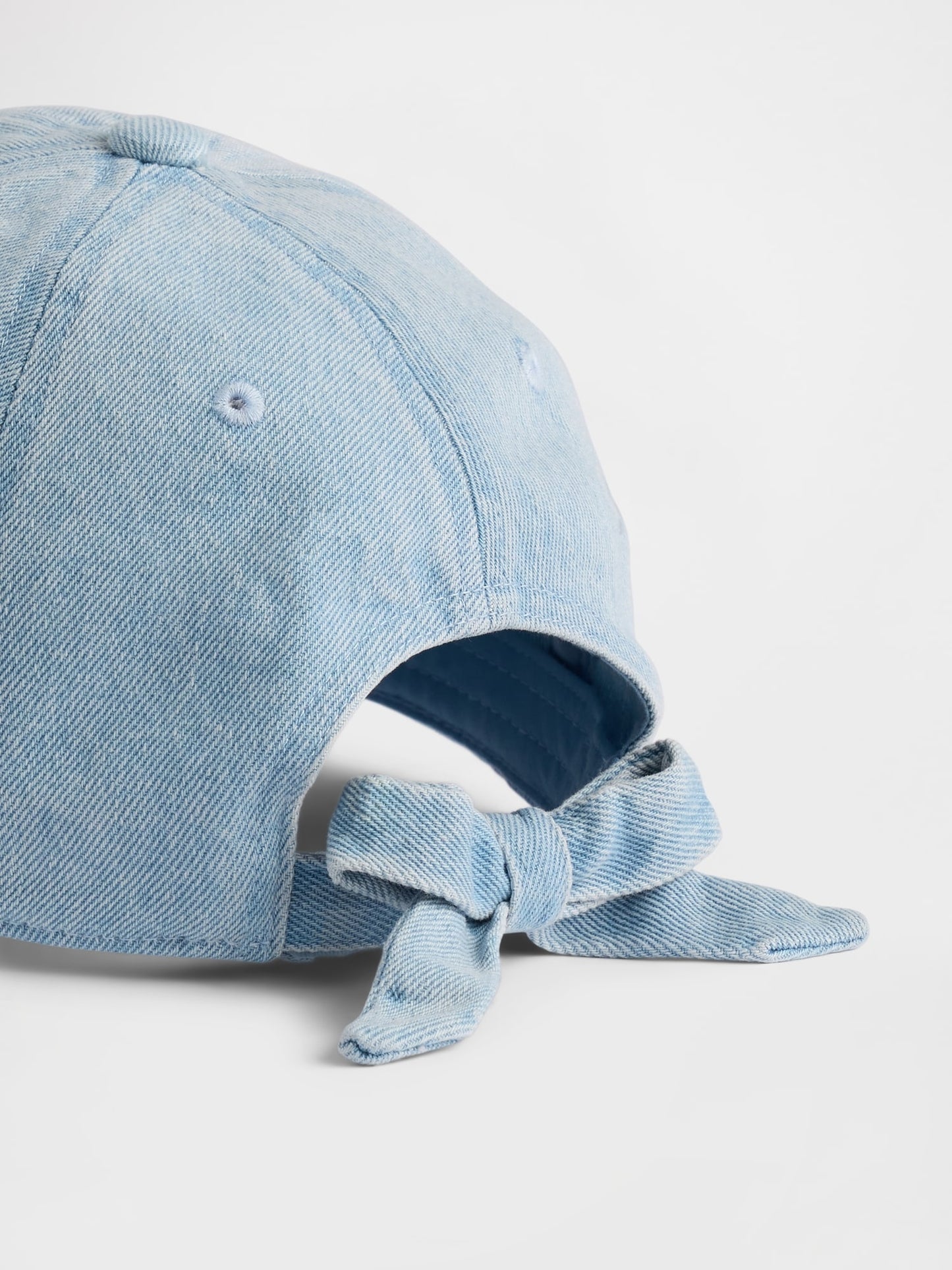 Açık Mavi Denim Terry Heart Işlemeli Beyzbol Şapka