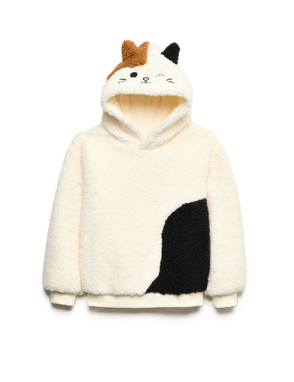 Squishmallows Kedili Borg Kapüşonlu Sweatshirt