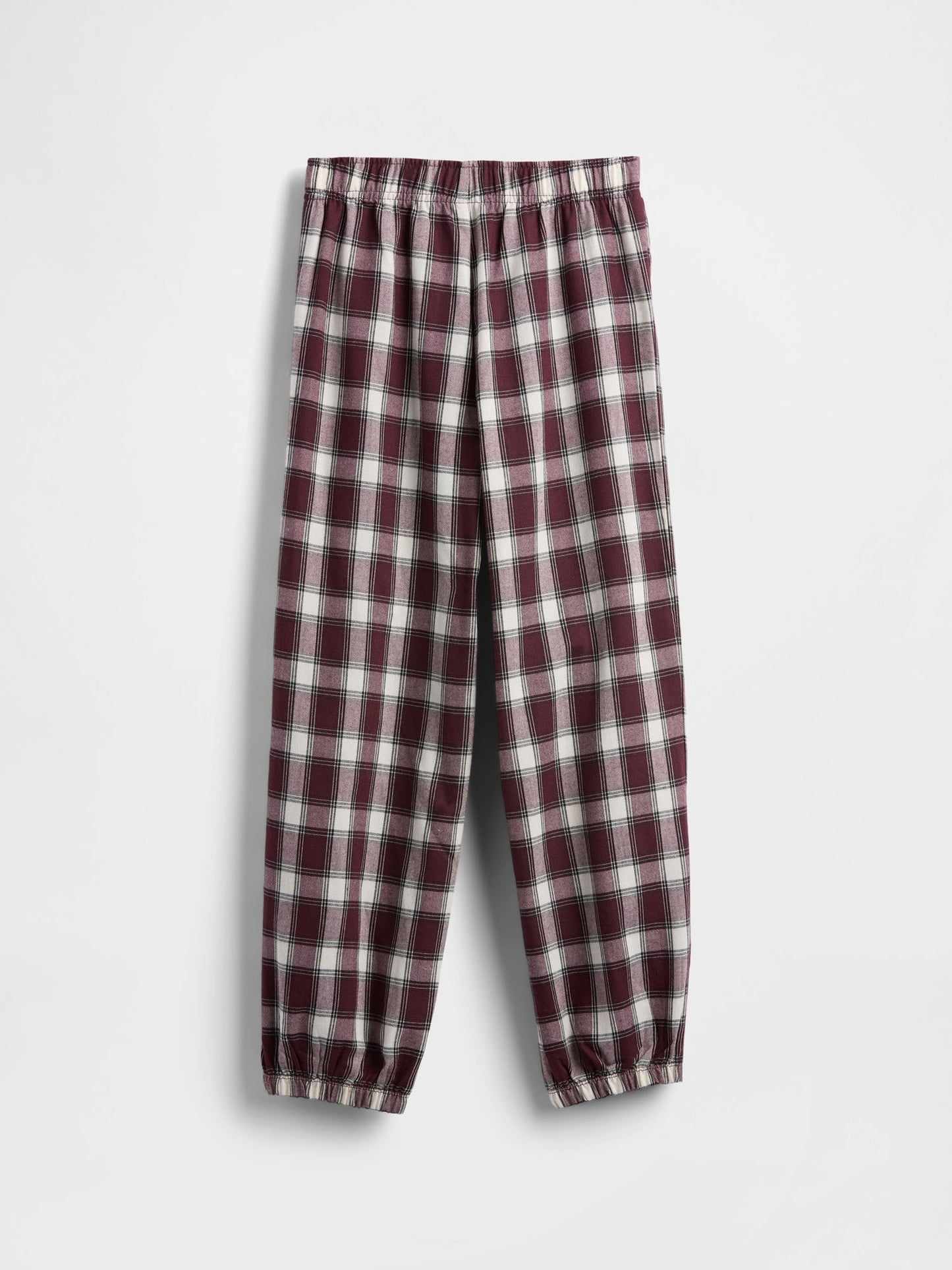 Bordo Geri Dönüştürülmüş Flannel Pijama Jogger