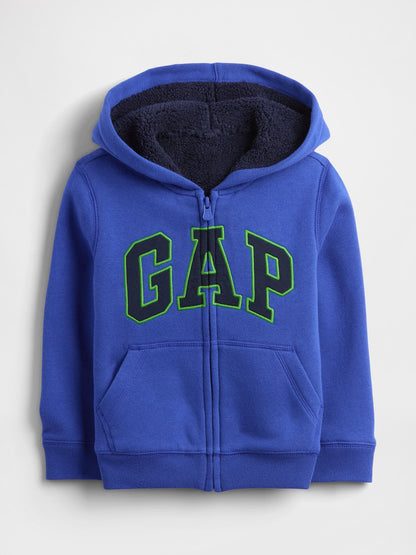 Koyu Mavi Gap Logo Sherpa Fermuarlı Sweatshirt