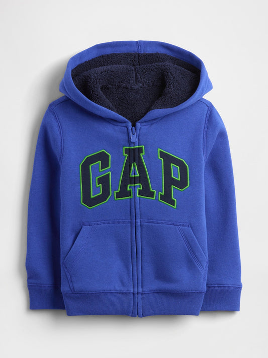 Koyu Mavi Gap Logo Sherpa Fermuarlı Sweatshirt