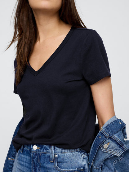 Açık Gri V Yaka T-shirt