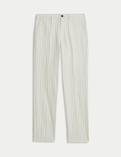 Regular Fit Keten Karışımlı Chino