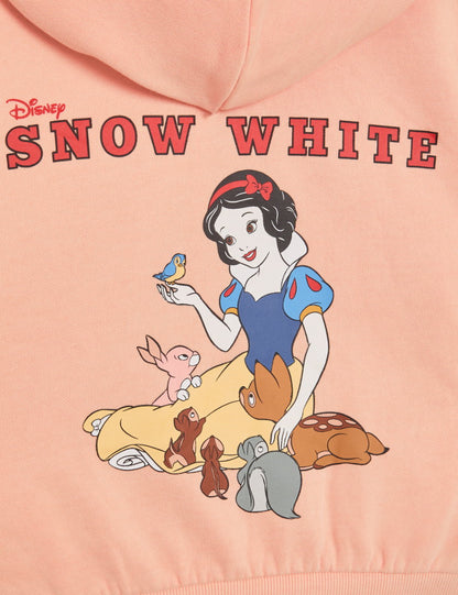 Pamuk Karışımlı Disney Pamuk Prenses Fermuarlı Kapüşonlu Sweatshirt (1-8 Yaş)