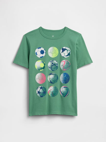 Açık Yeşil Grafik Baskılı T-shirt