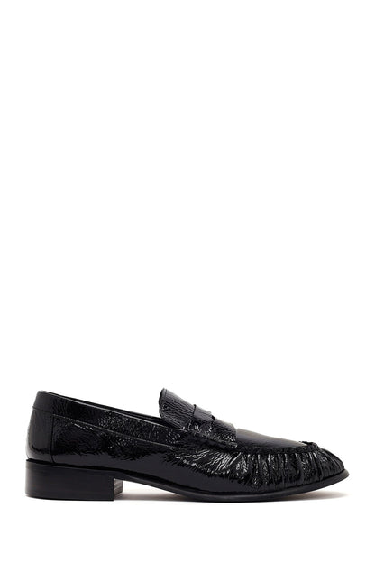 Kadın Siyah Deri Maskülen Loafer