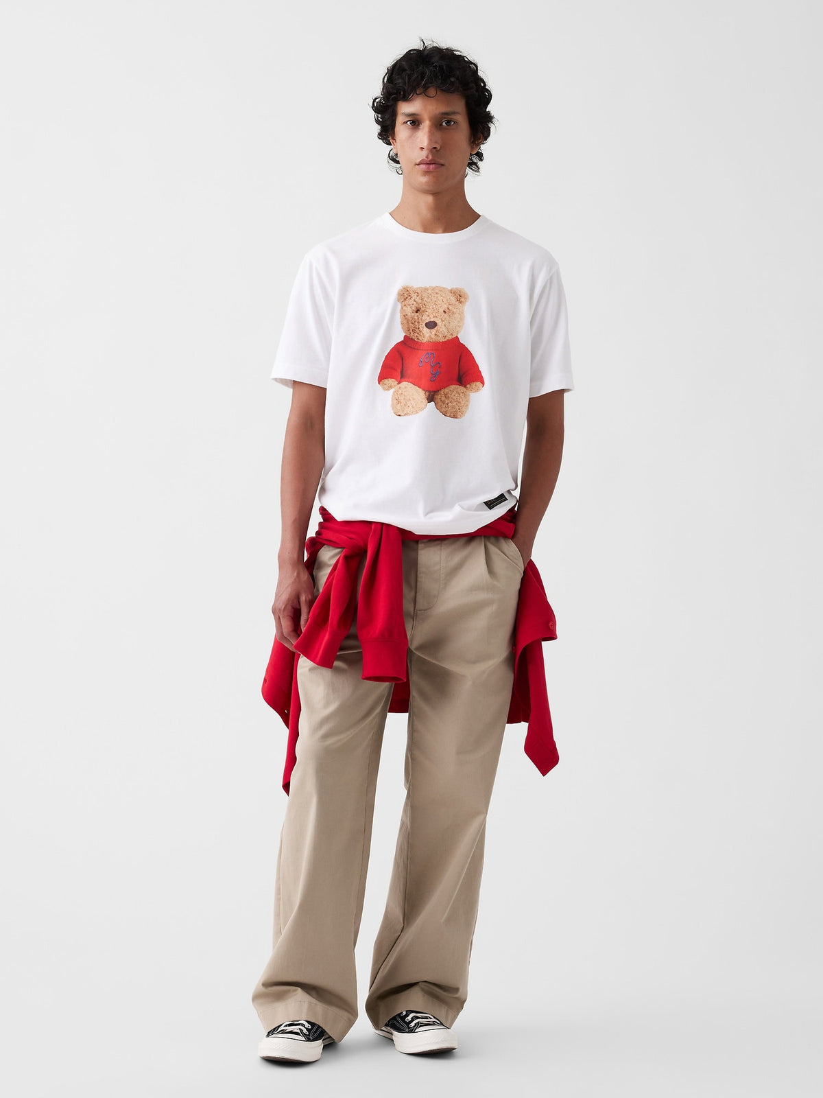 Beyaz Gap × Malbon Organik Pamuk Brannan Bear T-shirt