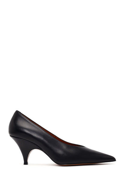 Kadın Siyah Topuklu Deri Stiletto