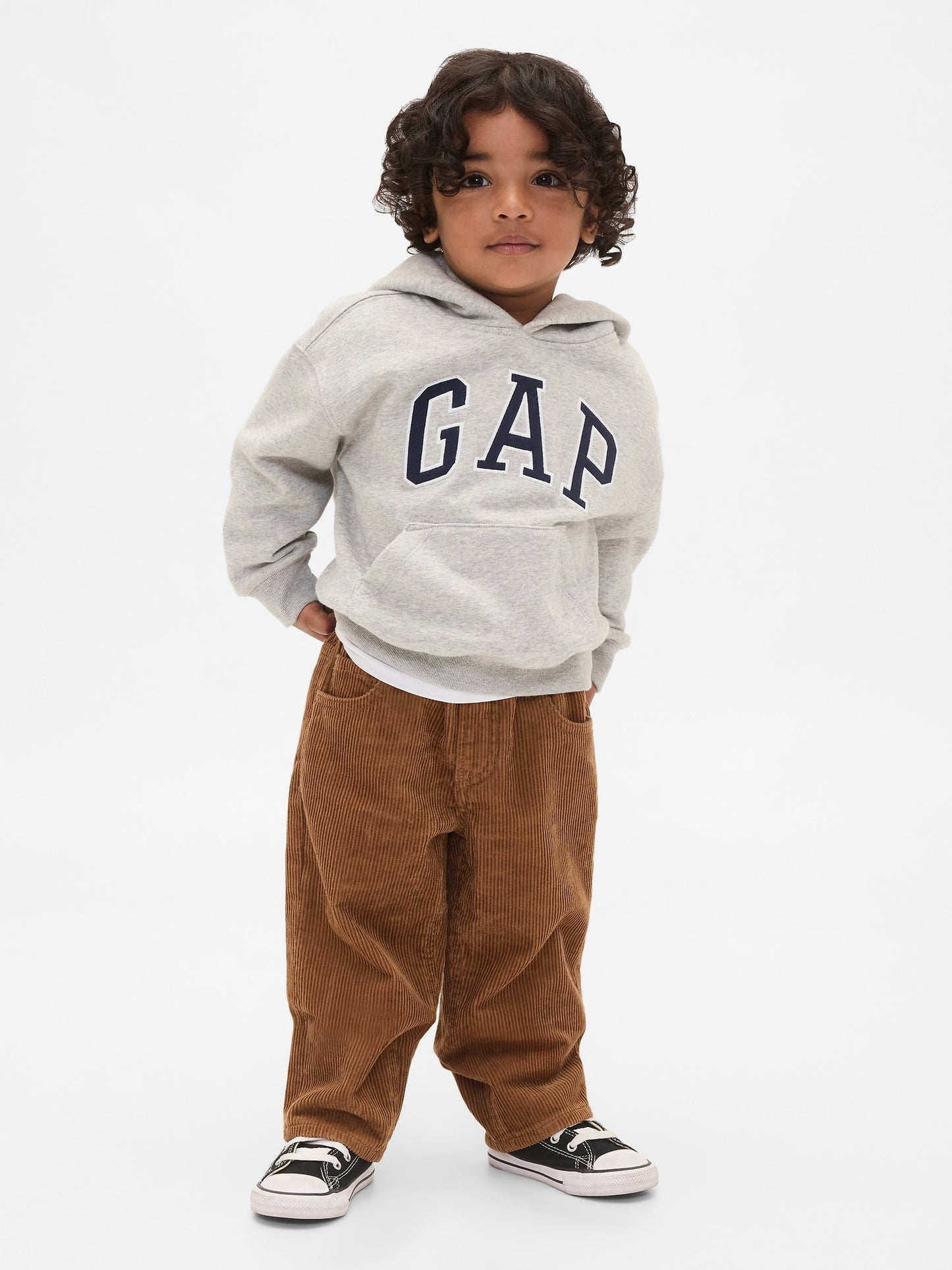 Açık Kahverengi Corduroy Pull-on Baggy Pantolon
