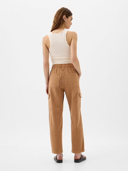 Kahverengi Bağcıklı Ease Kargo Jean Pantolon