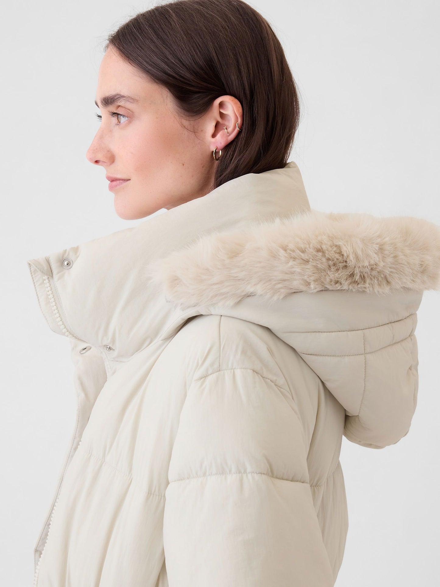Kırık Beyaz Primaloft® P.u.r.e.™ Big Puff Şişme Mont