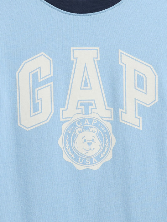 Açık Mavi Logo Ringer T-shirt