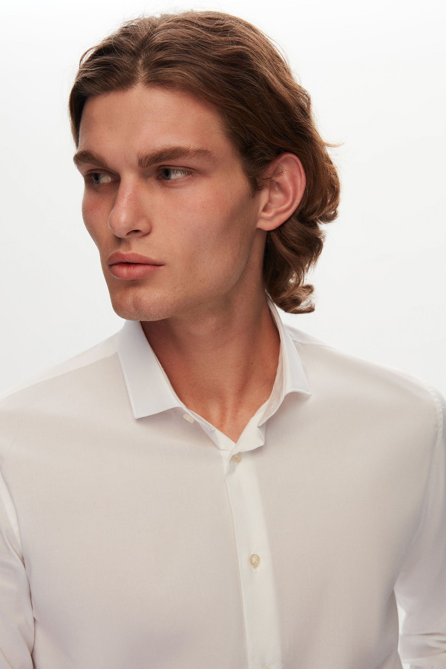 Tween Slim Fit Beyaz Düz Travel Gömlek