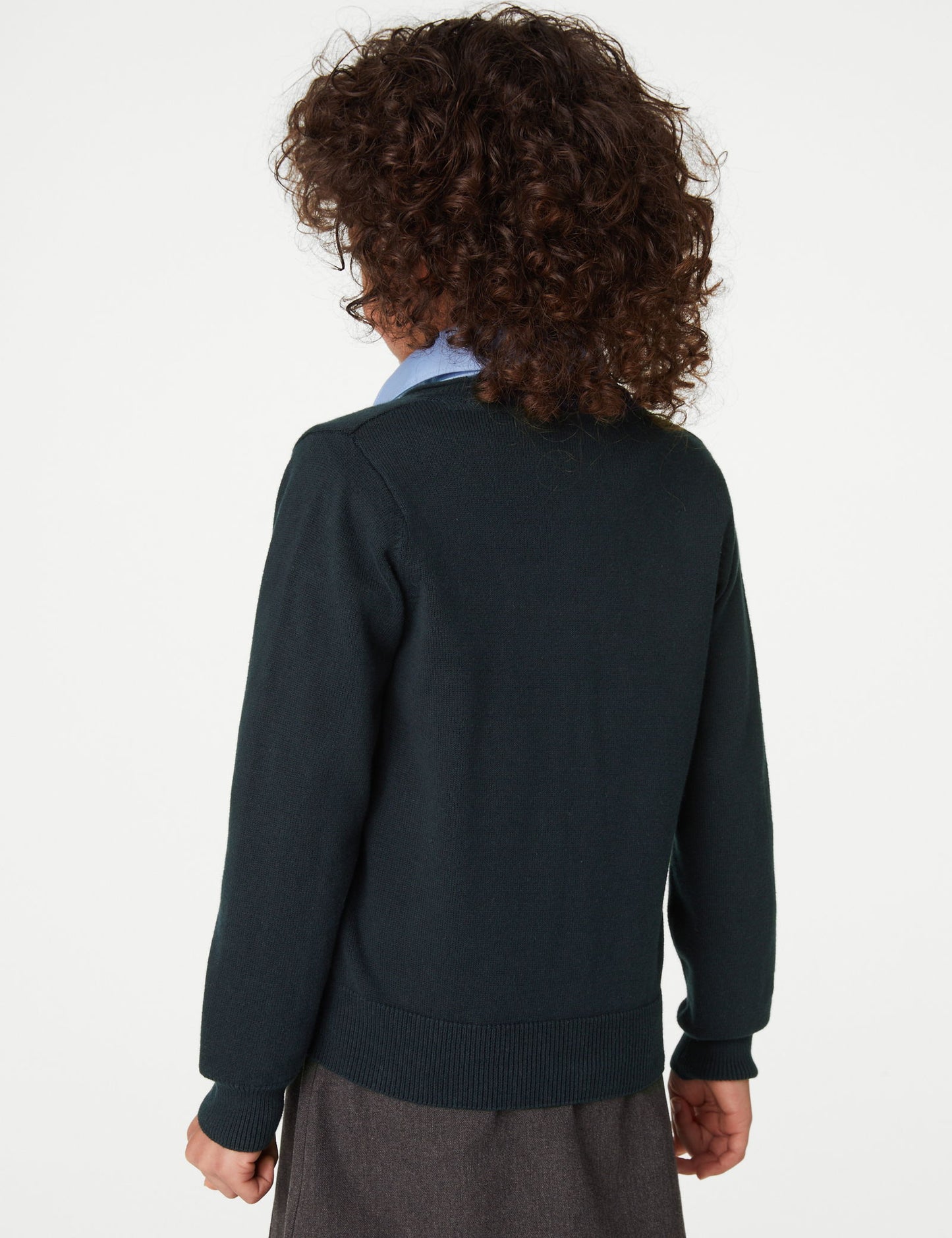 Saf Pamuklu 2'li V Yaka Okul Hırkası (3-18 Yaş)