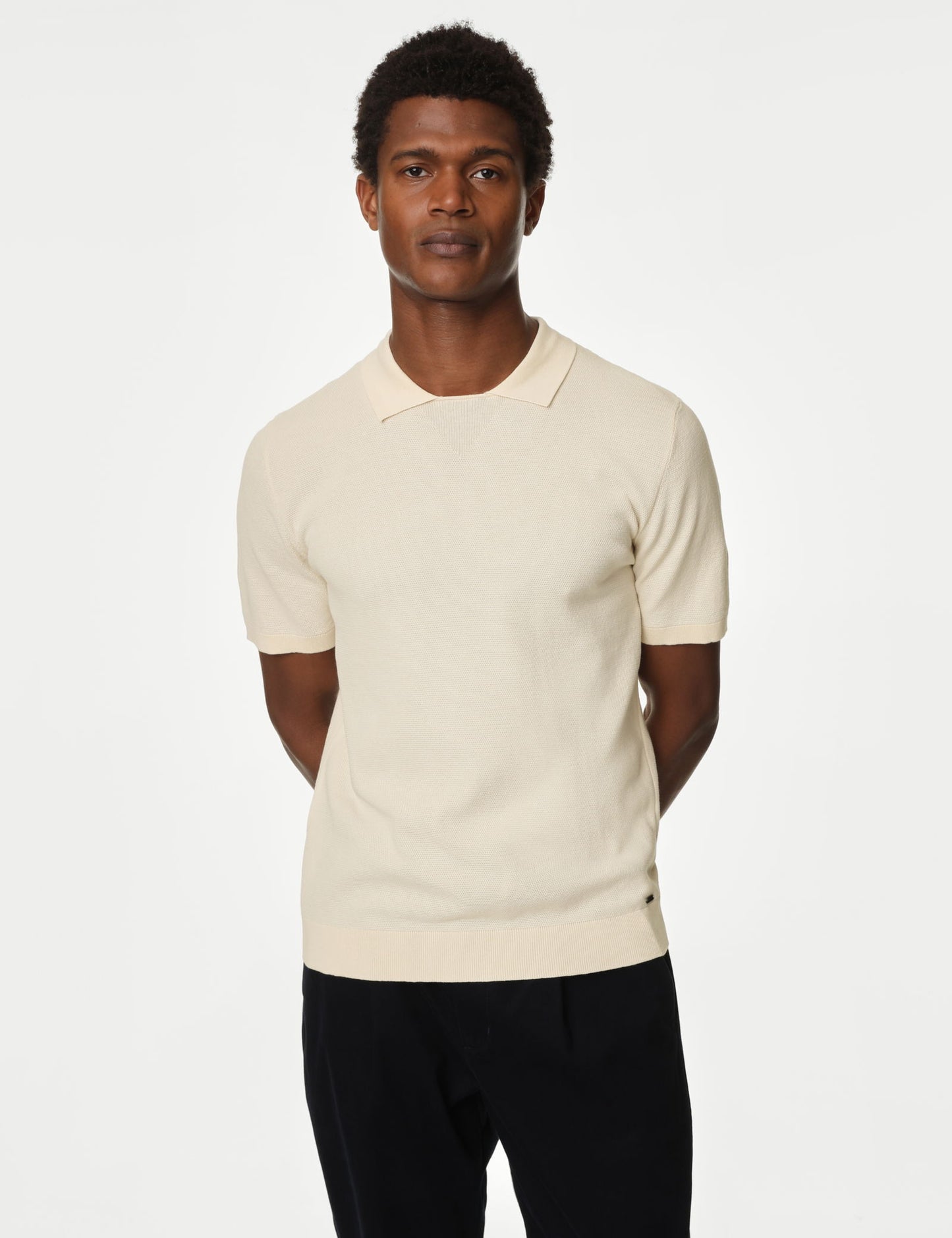 Kısa Kollu Örme Polo Yaka T-shirt