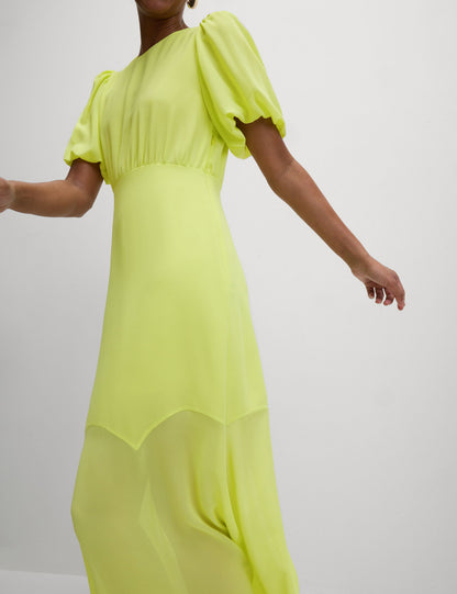 Keten Karışımlı Regular Fit Maxi Tea Elbise