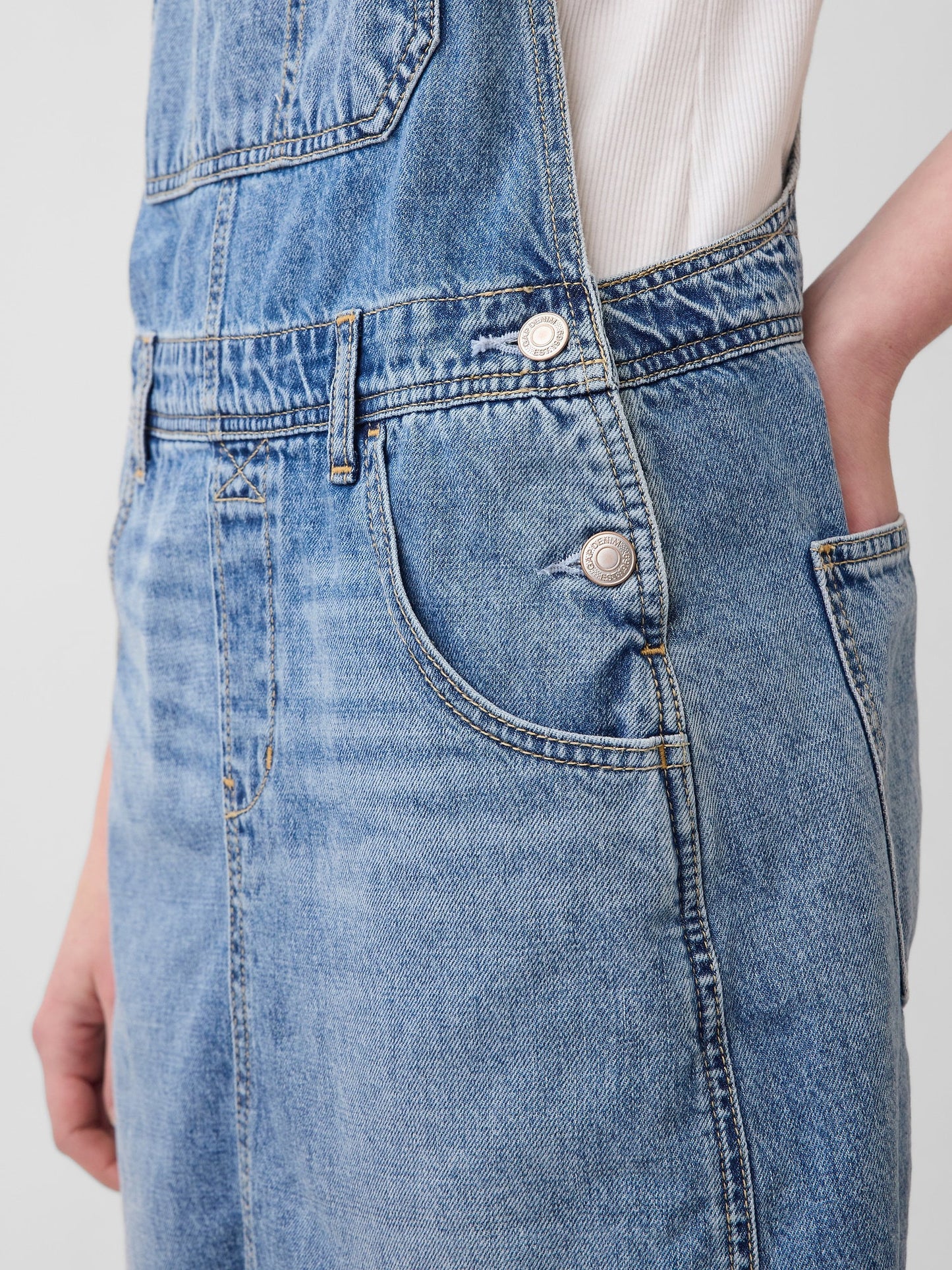 Açık Mavi Denim Mini Salopet