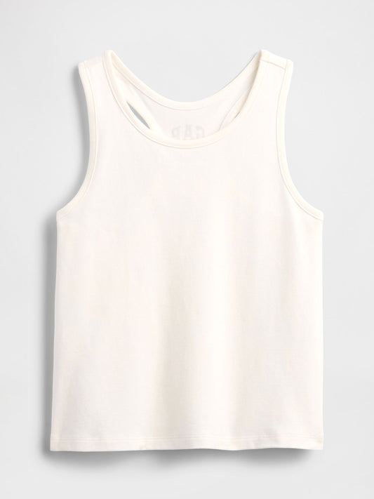 Beyaz Gap Logo Racerback Tank Atlet