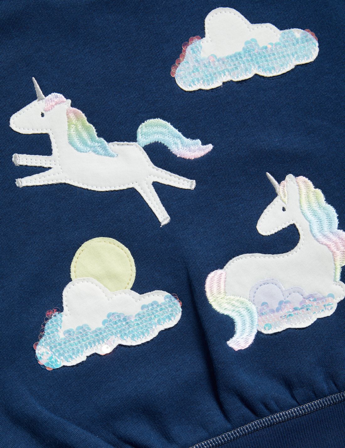 Unicorn Desenli Yuvarlak Yaka Sweatshirt (2-7 Yaş)