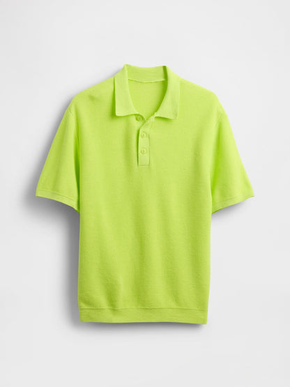 Sarı Relaxed Sweatshirt Polo T-shirt
