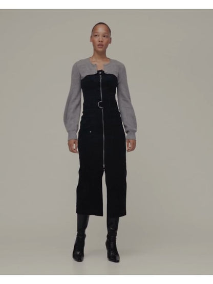 Lacivert Gapstudio Corduroy Belted Midi Elbise