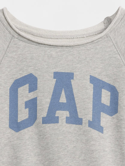 Gri Vintagesoft Terry Raglan Grafik Baskılı Sweatshirt