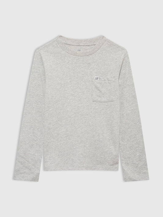 Açık Gri Gap Logo Pocket T-shirt