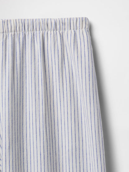 Açık Mavi Keten Karışımı Easy Wide Leg Pantolon