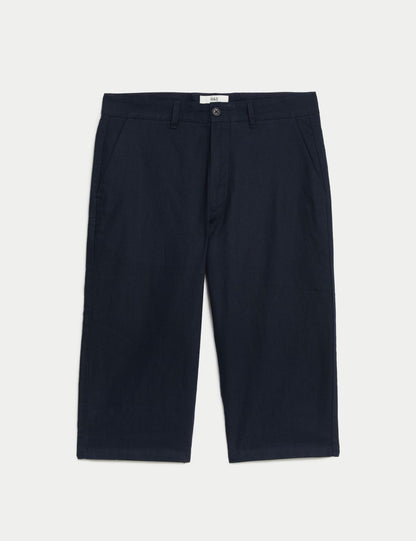 Regular Fit Keten Şort