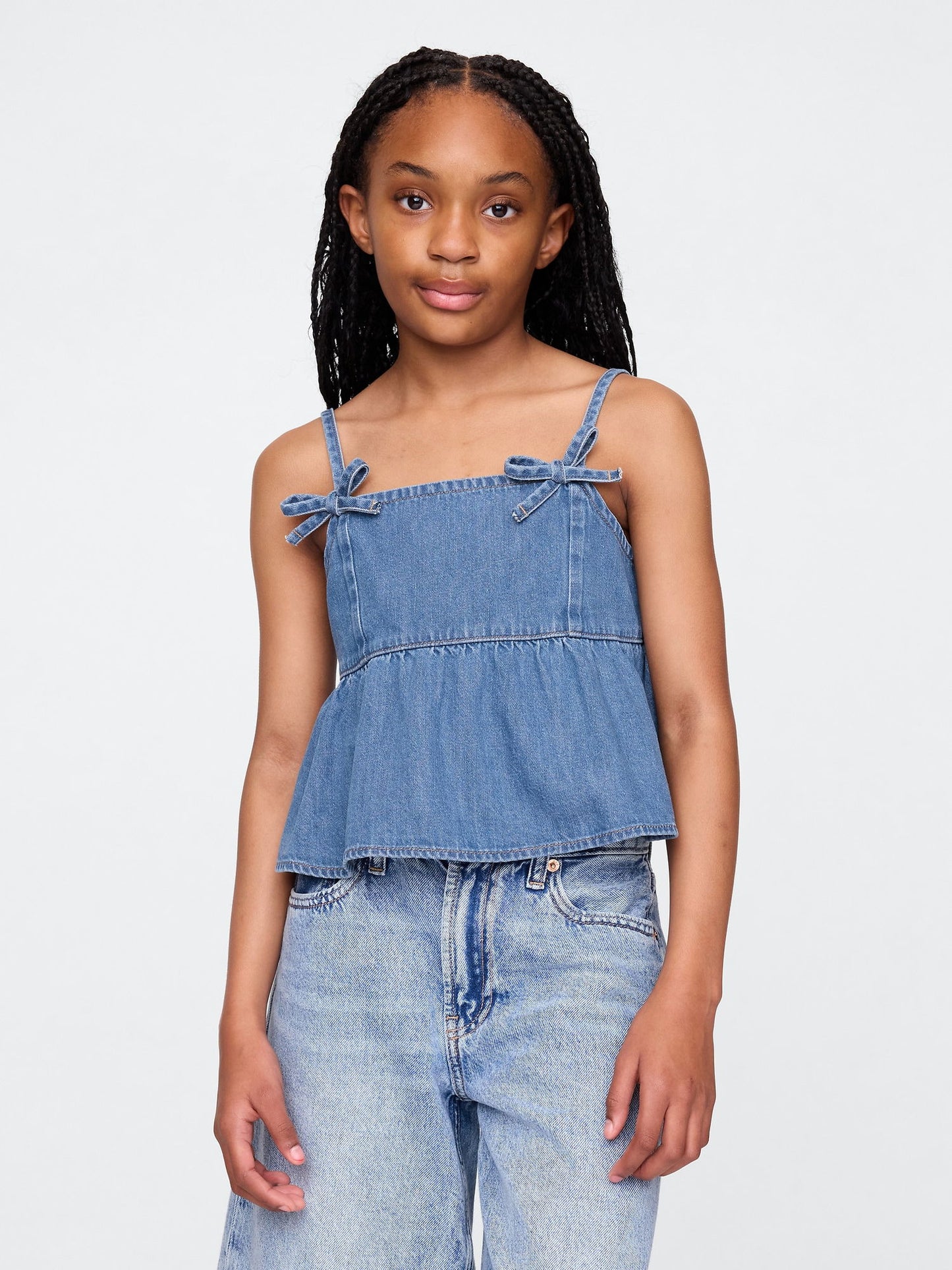 Mavi Denim Askılı Peplum Bluz