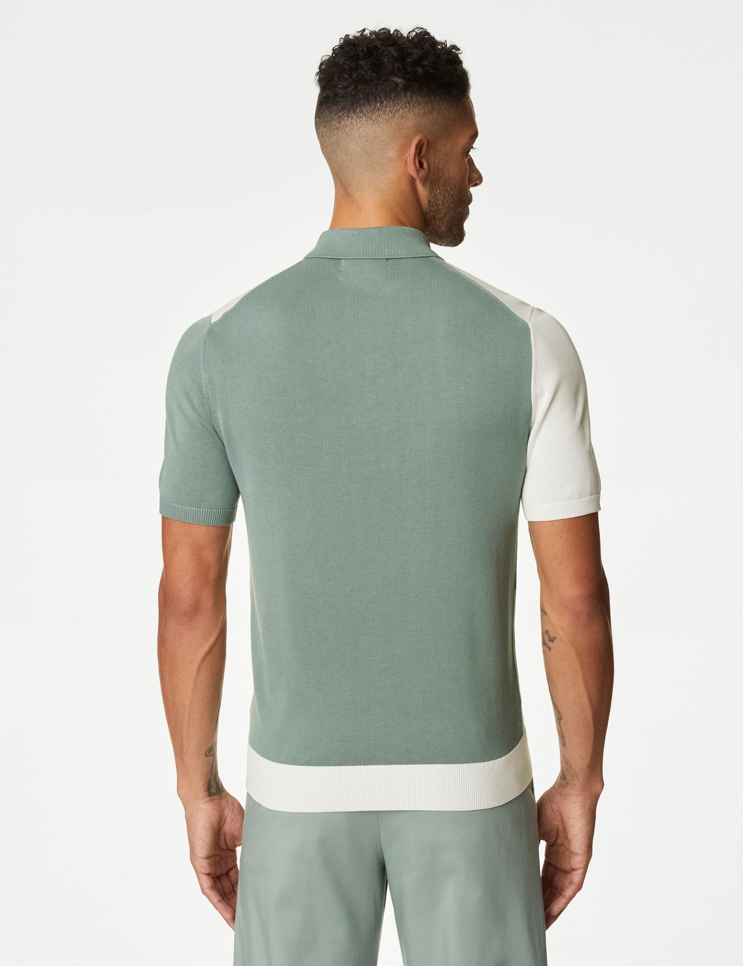Kısa Kollu Örme Polo Yaka T-shirt