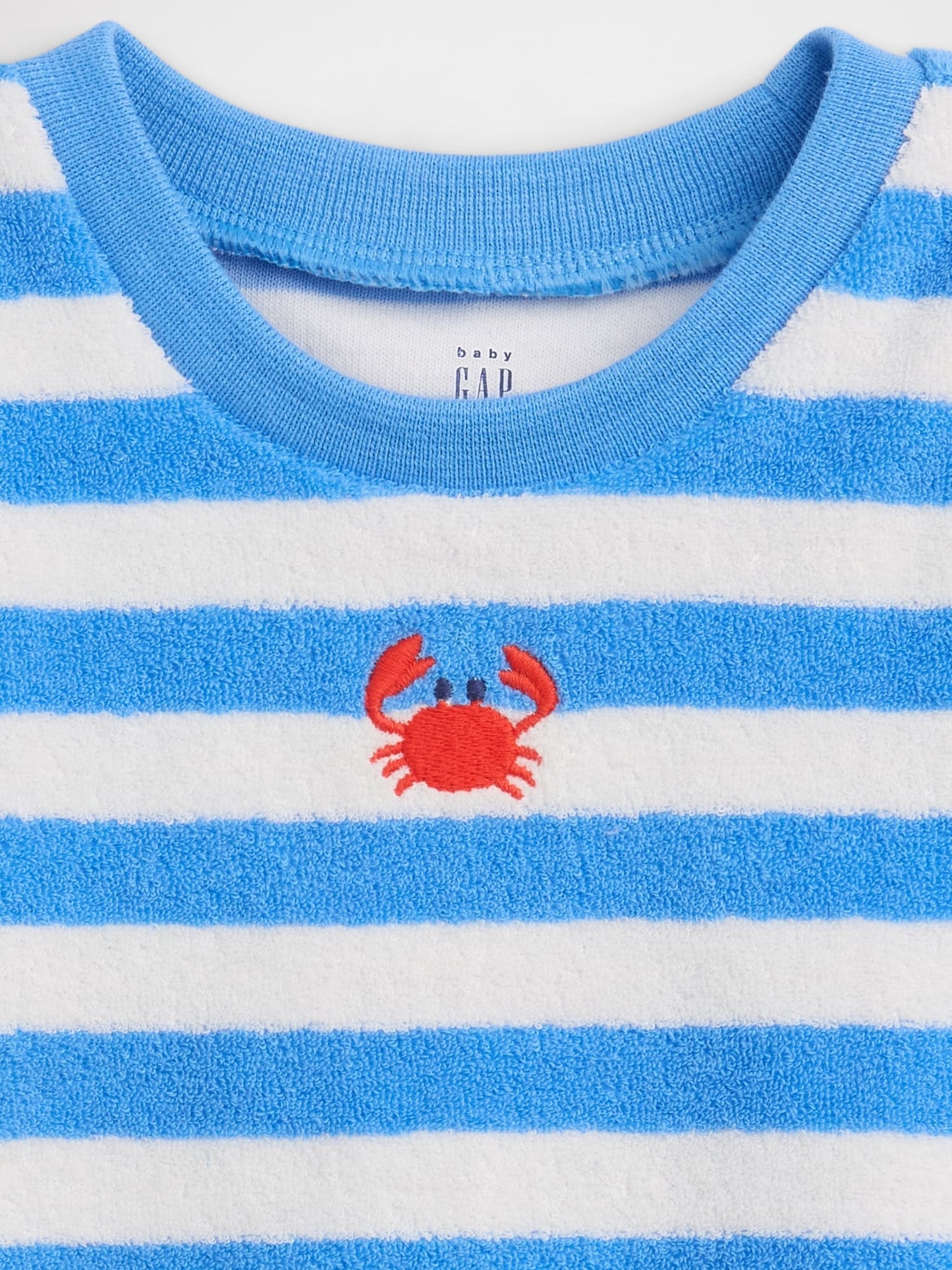 Mavi Bebek Havlusu Terry Çizgili Outfit Set