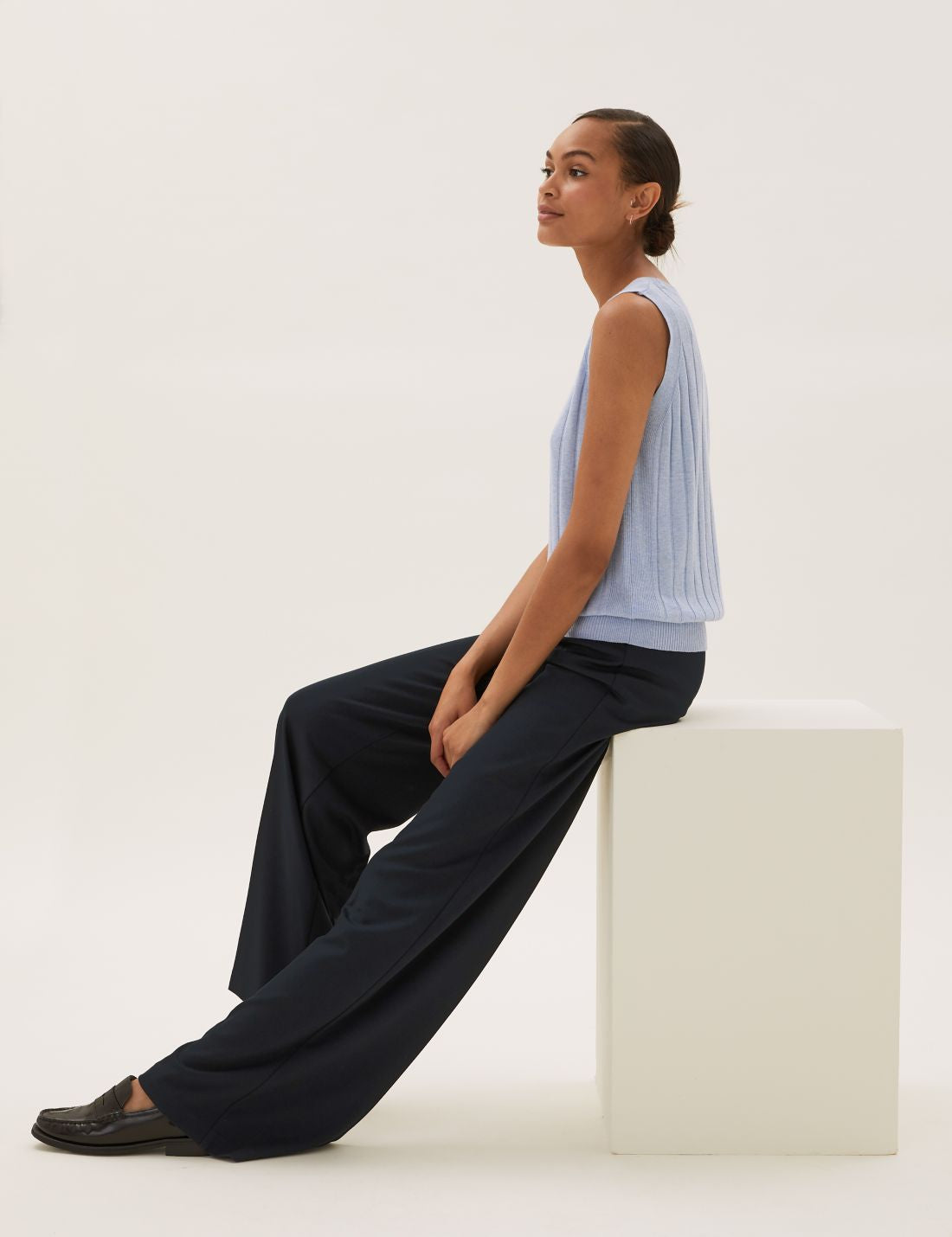 Wide Leg Örme Pantolon