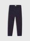 Lacivert Grafik Baskılı Legging Tayt