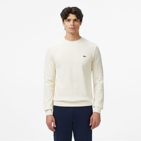 Lacoste Erkek Regular Fit Uzun Kollu Bisiklet Yaka Krem T-shirt