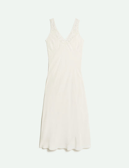Regular Fit Desenli Midi Elbise