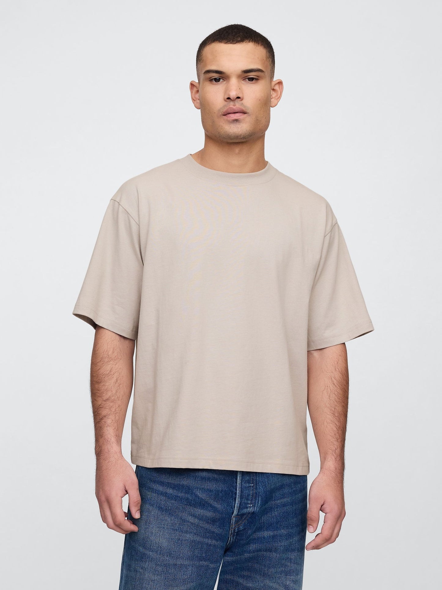 Bej Vintagesoft Boxy T-shirt