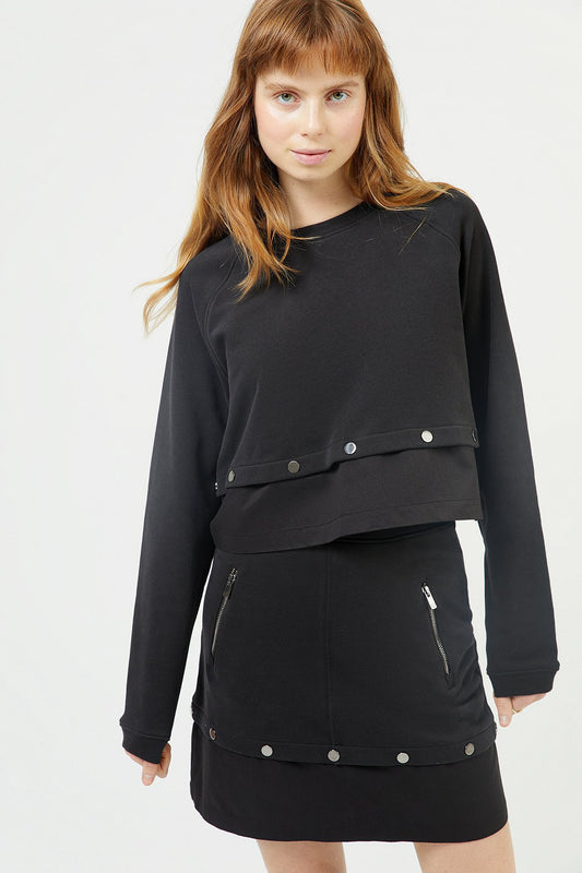 Siyah Geniş Kesim Sweatshirt