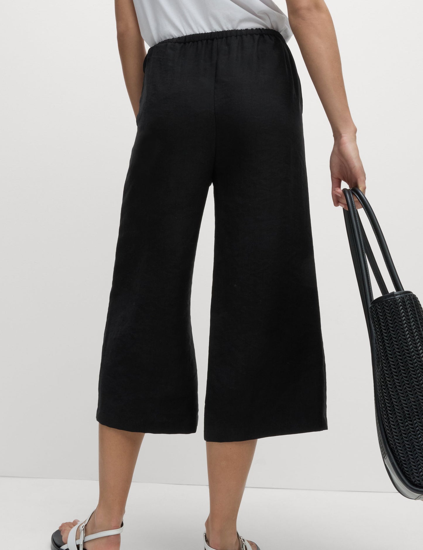 Lyocell Wide Leg Crop Pantolon