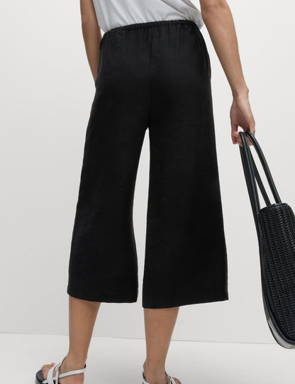 Lyocell Wide Leg Crop Pantolon